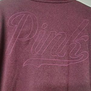 Victoria Secret's Maroon Pink Embroider Half-Zip Sweater Sweatshirt